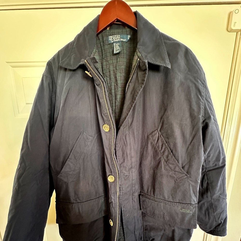 Men's Vintage Polo Ralph Lauren Navy Blue Jacket